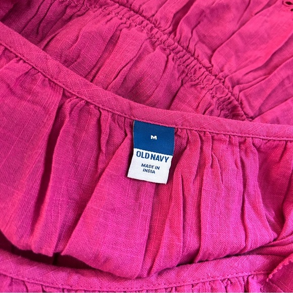 ❤️ Old Navy Fuchsia Ruffle Eye Lit Blouse M - Picture 5 of 9